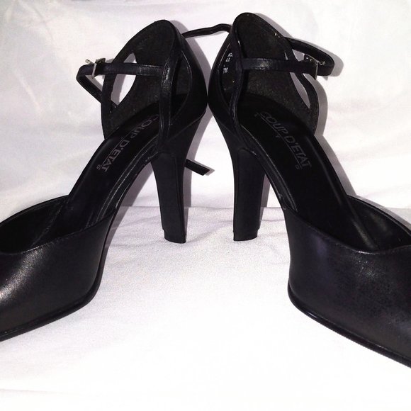 RELISTED- Black Leather Slingback Pumps - Picture 2 of 16